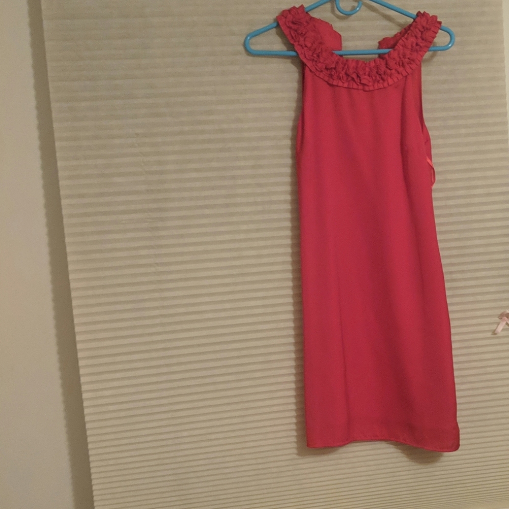 Red satin dress